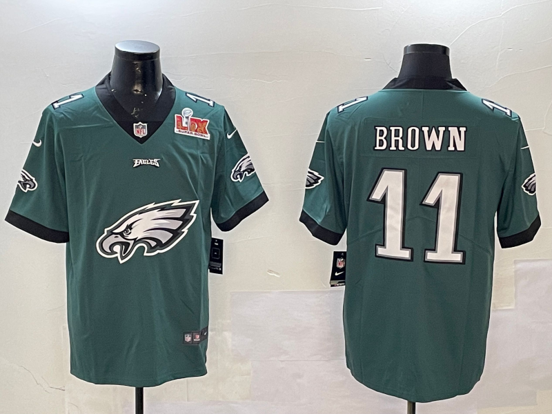 Men Philadelphia Eagles 11 Brown green 2025 Nike NFL jersey style 014